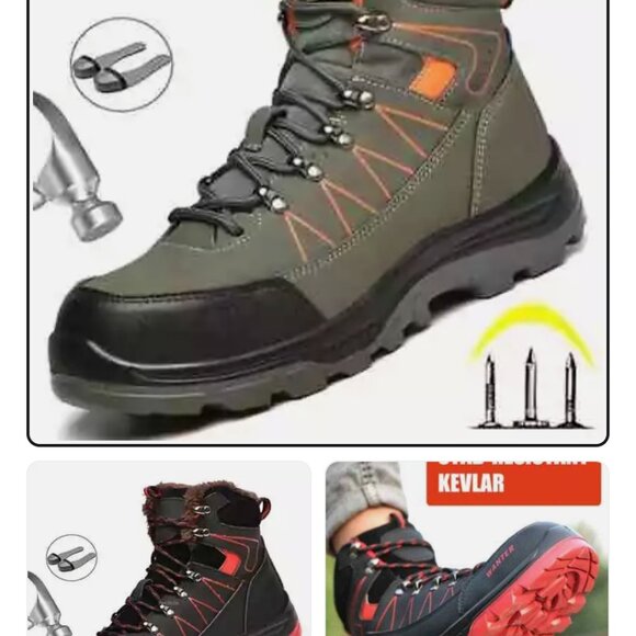 Women Work Boots, Winter Men Steel Toe Caps Trainers Puncture Proof Work Sneaker - Picture 3 of 8